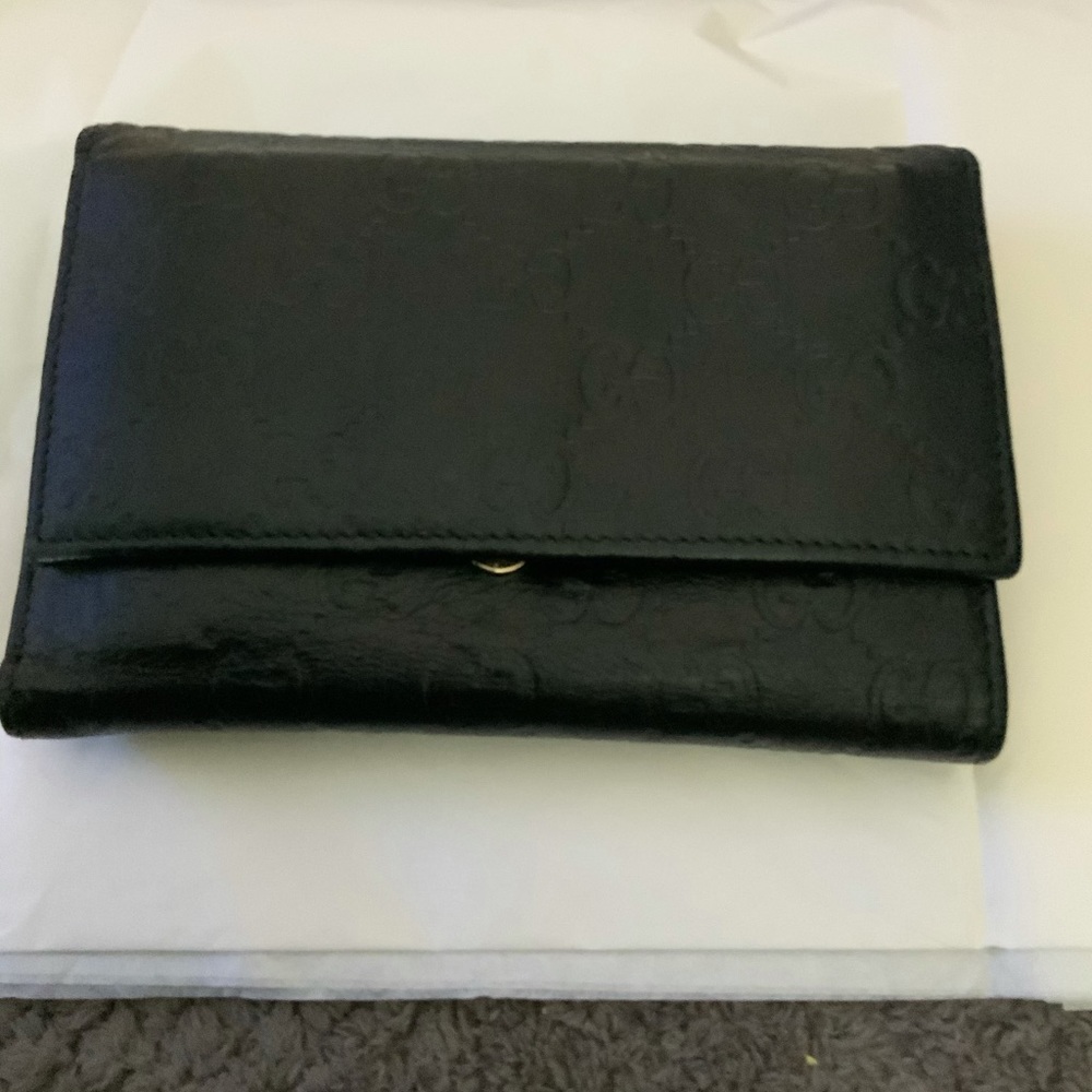 Gucci Black monogram Bi Fold Wallet